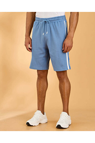 REDTAG Men Blue Jacquard Lounage Shorts