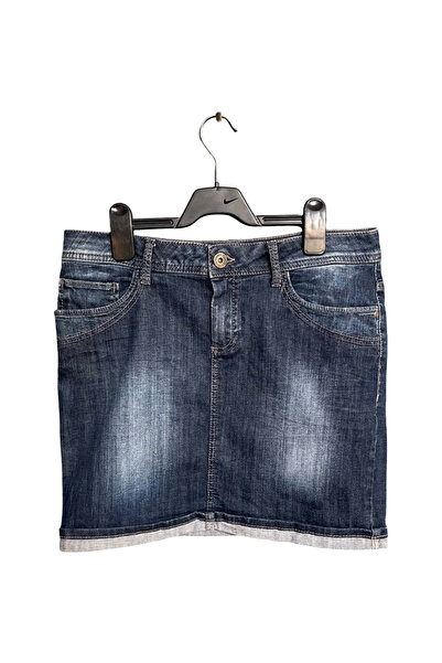 OEM s.Oliver Mini Skirt - Cotton and Elastane, Fitted Cut, Navy Blue, Size 38