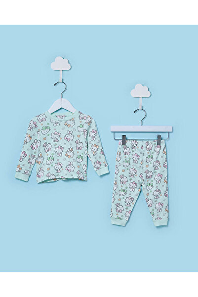 REDTAG طقم بيجاما أزرق مطبوع عليه صورة هيلو كيتي للفتيات الصغيرات