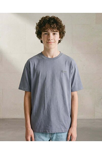 REDTAG Senior Boys Blue Plain T-Shirt