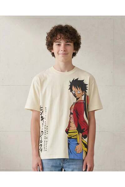 REDTAG Senior Boys Beige One Piece Print T-Shirt