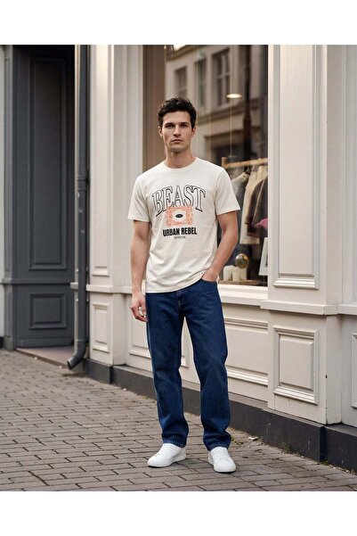 REDTAG Men Grey Printed T-Shirt