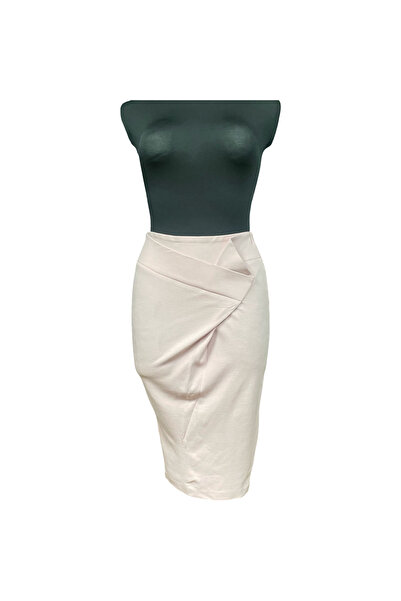 OEM Asos Midi Skirt - Cotton and Viscose, Elegant and Flowy - Pink, Size 36