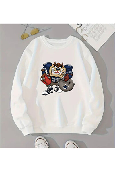 SERAH BUTİK Sweet Tazman Printed Children's 3-Yarn Sweatshirt