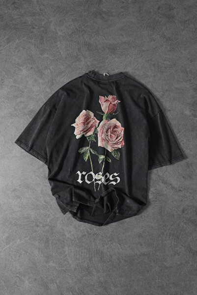 ZEMLİYA Μπλουζάκι Oversize με σχέδιο καπνιστής γάτας Σαμουράι, με στάμπα, Vin...