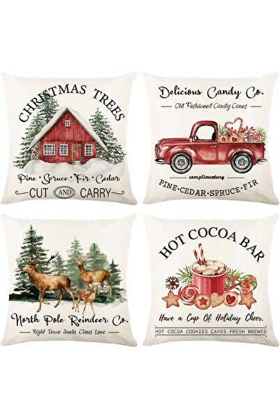 OEM Set of 4 Pillow Decorative Pillowcases - Soft Plush , White, 40x40 cm