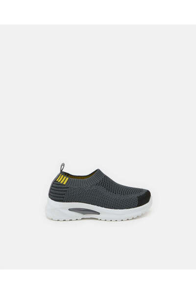 REDTAG Boys Grey Flyknit Slip-On Shoes
