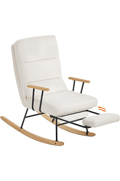 SONGMICS Balansoar reglabil HOME cu suport pentru picioare, 85x75x105 cm, alb...