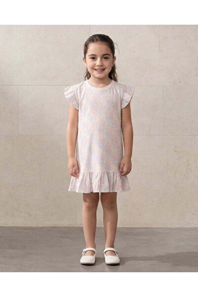 REDTAG Girls Pale Pink Floral Allover Print Nightshirt