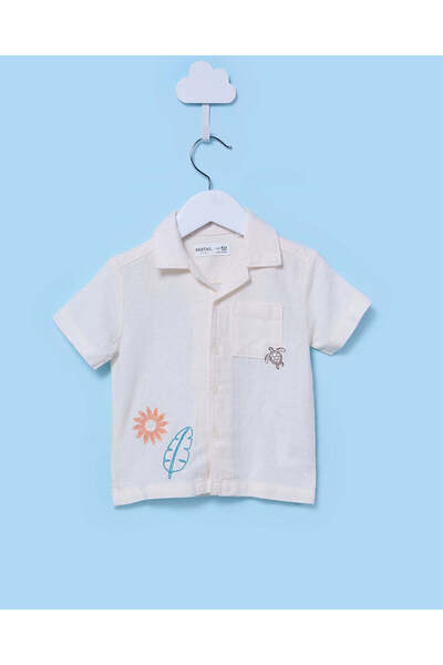 REDTAG قميص كتان اللون للأطفال الرضع