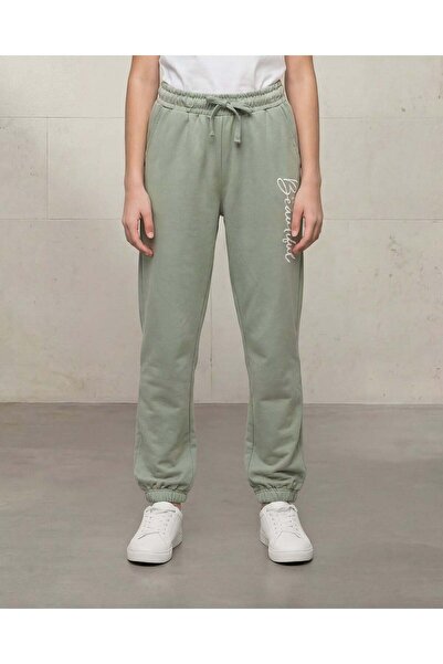 REDTAG بنطلون رياضي أخضر من قطن تيري للبنات في المرحلة الثانوية