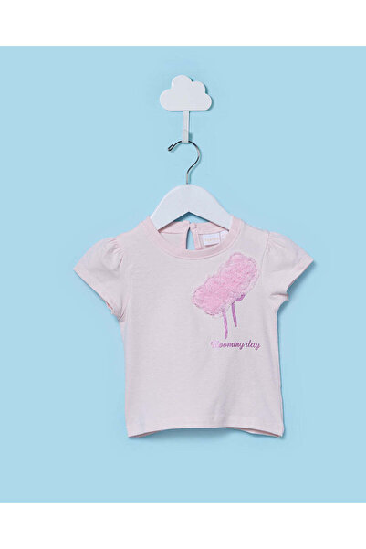 REDTAG Infant Girls Pink Embellished T-Shirt