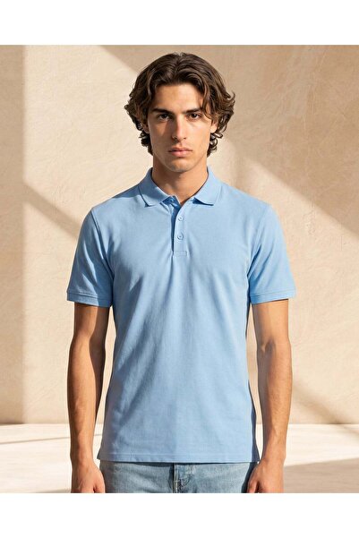 REDTAG Men Blue Basic Polo Shirt