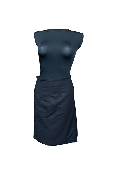 OEM ARMANI Midi Skirt - Virgin Wool and Elastane, Flared Cut, Black, Size 42