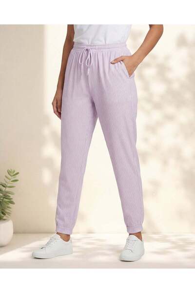 REDTAG بنطال بيجاما نسائي مطبوع بالكامل باللون الليلكي