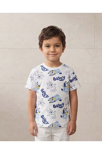 REDTAG تي شيرت أبيض مطبوع للأولاد