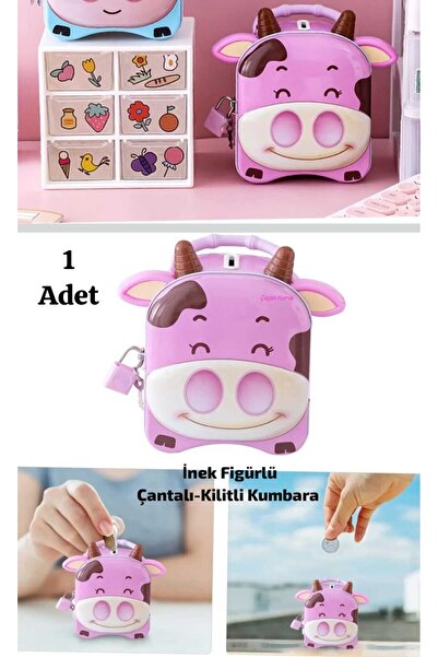 ÇEÇEN HOME Metalna kasica u obliku krave sa Torba zaključavanja, slatka metal...