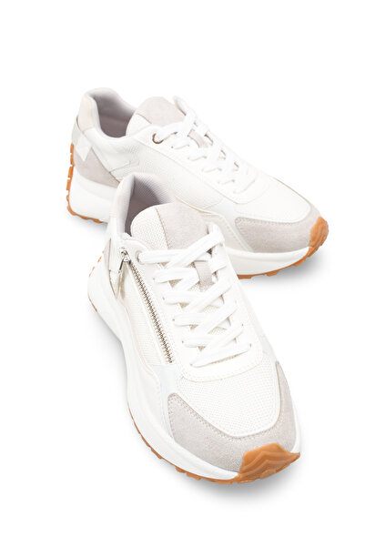 Solo Bag Women's White Lace-Up High Sole Sneaker Sports Shoes