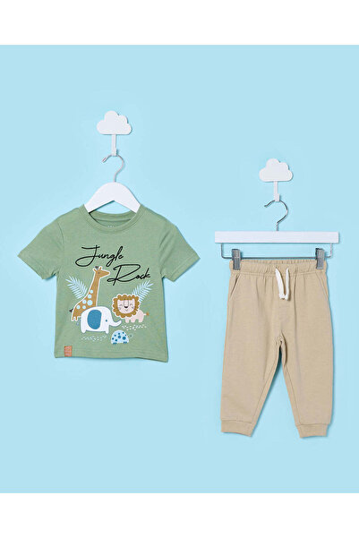 REDTAG طقم بيجاما للأطفال الرضع مكون من 3 قطع بنقشة غابة متنوعة