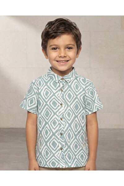 REDTAG Boys Mint Short Sleeve Shirt