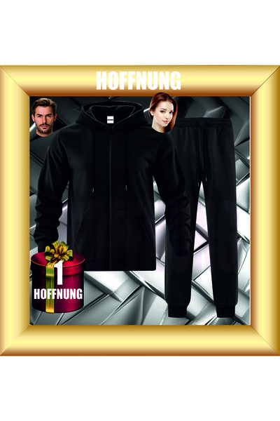 HOFFNUNG Unisex Casual Tracksuit Set Blank No Logo Outdoor Full Zip