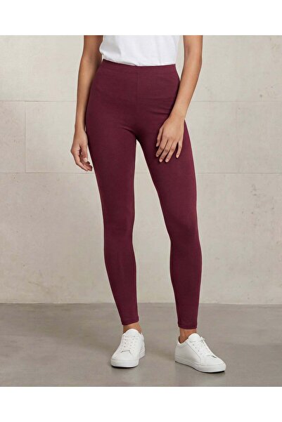 REDTAG Women Burgundy Long Length Leggings
