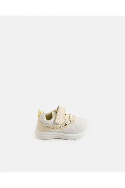 REDTAG Infant Girls Beige Fly knit Trainer