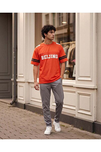 REDTAG Men Red Oversize Active T-Shirt