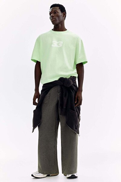 H&M تي شيرت مطبوع فضفاض