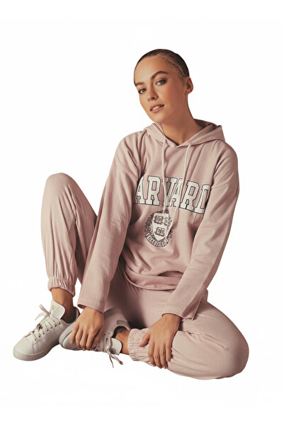 BİLGENS BUTİK Women's 2 Thread Seasonal Hooded Tracksuit Set