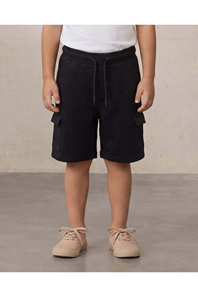 REDTAG Boys Black Printed Shorts