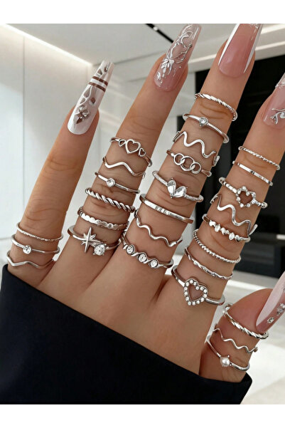 Ervalina 3-Piece Stone and Pearl Rings Mixed Shipment