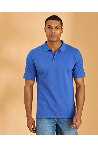 REDTAG Men Blue Plain Classic Polo Shirt