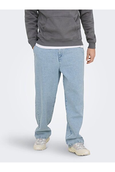 Only & Sons Jeans mit weitem Bein ONSDANI Mid Rise Weite Passform - kurz gesc...