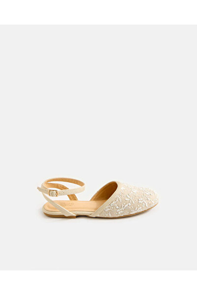 REDTAG حذاء مفتوح من الخلف بيج مطرّز بالزهور للبنات الكبيرات