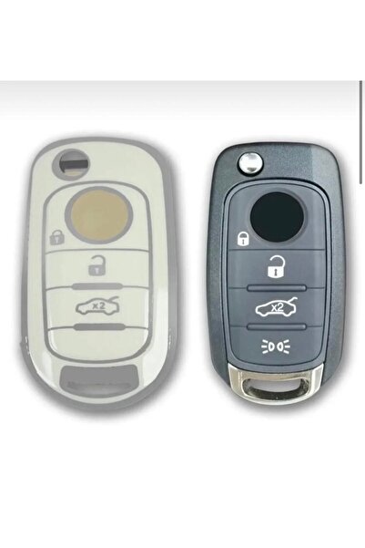 CİHAN GROUP Fiat Egea Sust. White-Silver Auto Key Protection Case Please Perf...