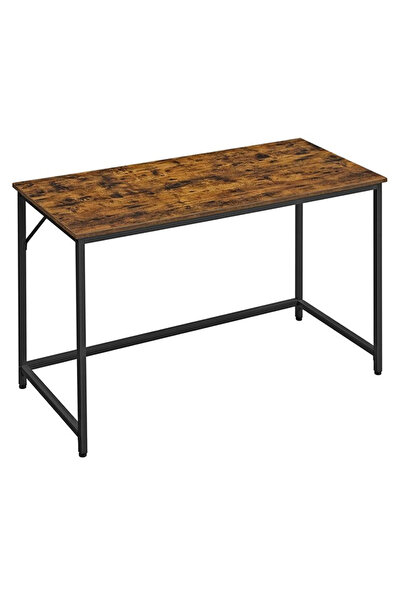 VASAGLE Computer desk with chipboard top, metal frame, 120x60x75 cm, rustic b...