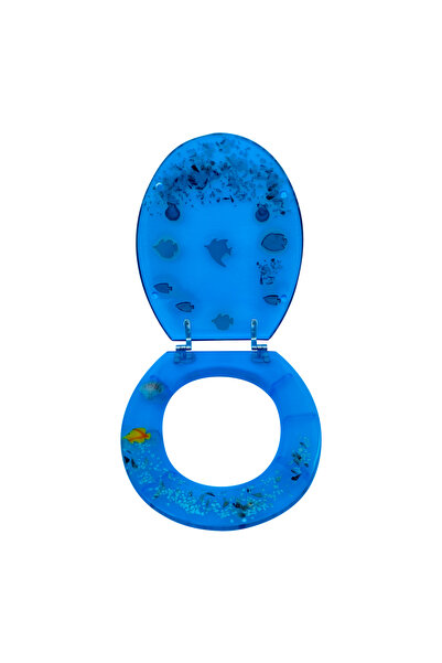 regata Husă de toaletă luxoasă, silicon, imprimeu marin albastru, închidere s...