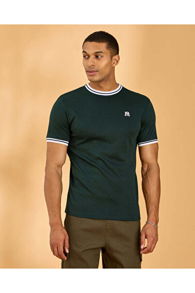 REDTAG تي شيرت رجالي أخضر مزين