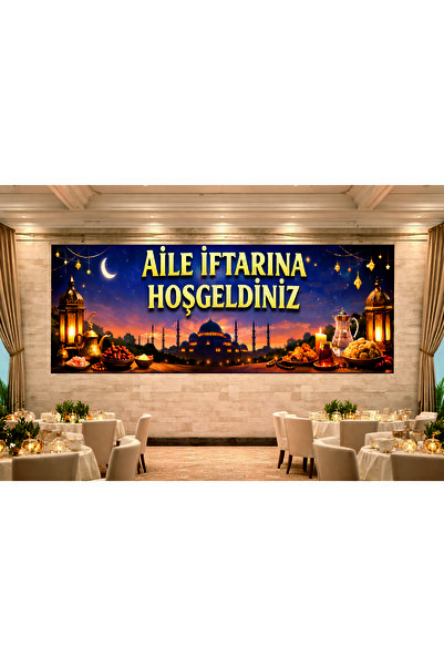 NEON Dijital Baskı Merkezi Family Iftar Tarpaulin - 100X300 cm - Tarpaulin - ...