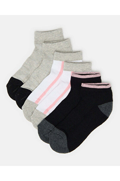 REDTAG Girls Assorted Ankle Length Sports Socks (Pack Of 3)