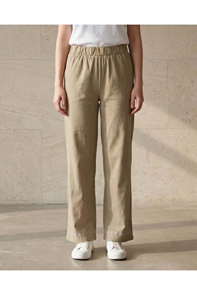 REDTAG Women Green Embroidered Wideleg Trousers