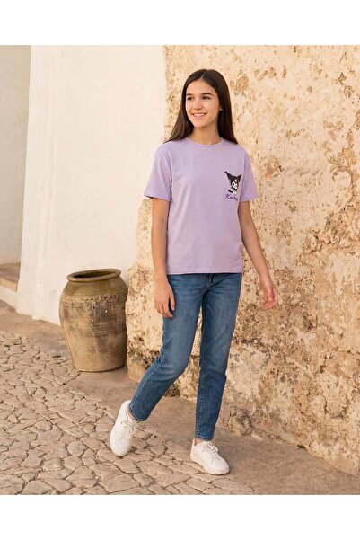 REDTAG Senior Girls Purple Kuromi Oversized T-Shirt