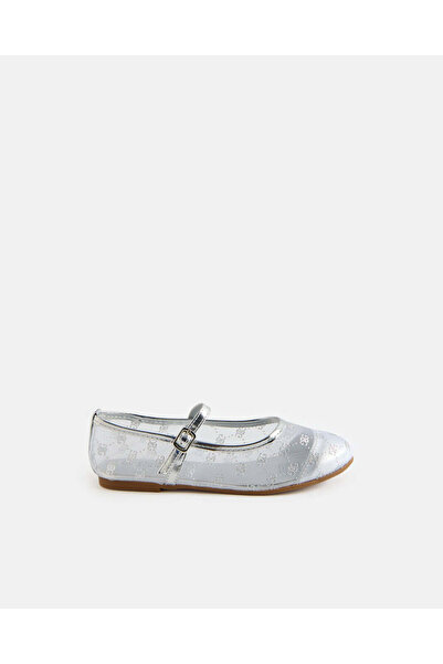 REDTAG Senior Girls Silver Mesh Ballerinas