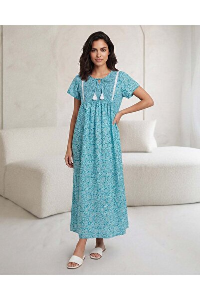 REDTAG قميص نوم نسائي مطبوع بالكامل باللون الأزرق المخضر