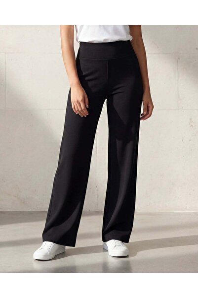 REDTAG بنطلون ضيق أسود واسع الساقين للنساء