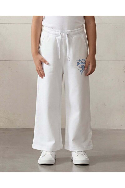 REDTAG Girls White Placement Print Active Track Pants