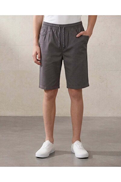 REDTAG Senior Boys Grey Plain Shorts