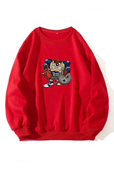 SERAH BUTİK Sweet Tazman Printed Children's 3-Yarn Sweatshirt