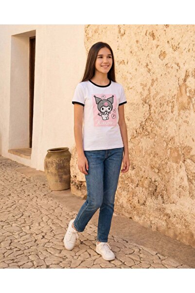 REDTAG Senior Girls White Embellished T-shirt